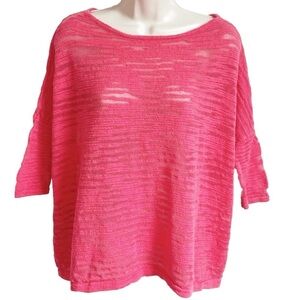 Express Pink Scoop Neck Short Dolman Sleeve Sweater Pullover Knit Lightweight XS